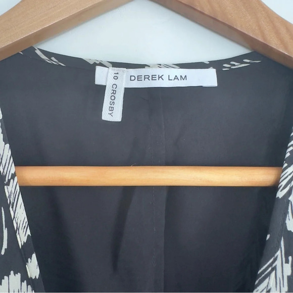 10 Crosby Derek Lamb Silk Black/off-white shirt Dress Size: 8 - Picture 4 of 6